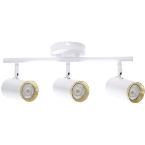 IluminaShop - Foco de Techo Orientable Wood 3XGU10