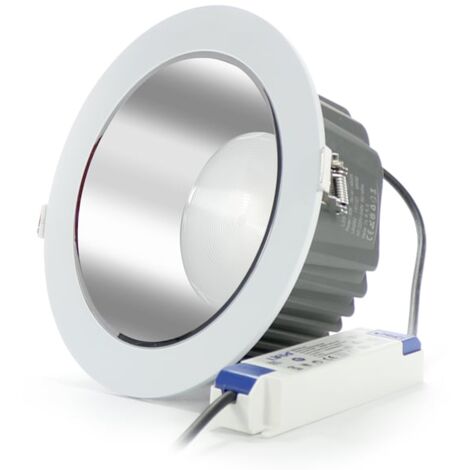 IluminaShop - Foco Downlight LED Silver 30W Chip Osram UGR17 Driver LIFUD  Blanco Calido 3000K
