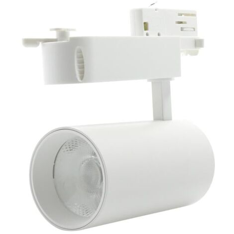 IluminaShop - Foco LED Blanco 30W Trifasico para Carril (5 Anos de Garantia)  Blanco Frio 6000K