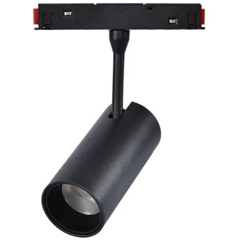 IluminaShop - Foco LED Negro 10W para Carril Magnetico Detail Chip Osram 48V Monofasico CRI 90 UGR 17 Serie Detail  Blanco Neutro 4000K
