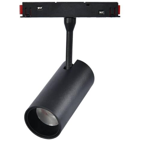 IluminaShop - Foco LED Negro 20W para Carril Magnetico Detail Chip Osram 48V Monofasico CRI 90 UGR 17 Serie Detail  Blanco Neutro 4000K