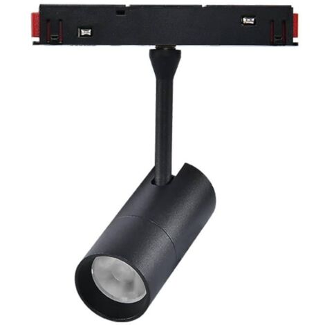 IluminaShop - Foco LED Negro 7W para Carril Magnetico Detail Chip Osram 48V Monofasico CRI 90 UGR 17 Serie Detail  Blanco Calido 3000K