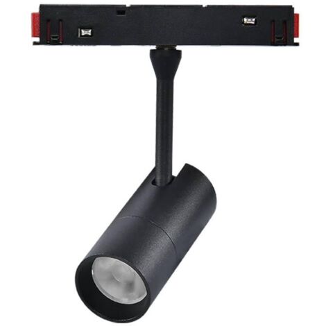 IluminaShop - Foco LED Negro 7W para Carril Magnetico Detail Chip Osram 48V Monofasico CRI 90 UGR 17 Serie Detail  Blanco Neutro 4000K