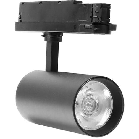IluminaShop - Foco LED para Carril 30W Negro Milan Trifasico Chip Osram  Blanco Frio 6000K