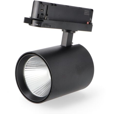 IluminaShop - Foco LED para carril Negro Air 30W Trifasico No Flicker  3000+4000+6000