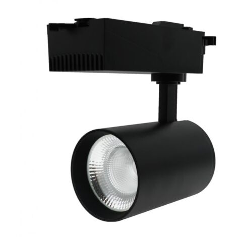IluminaShop - Foco LED para Carril Pro Negro 40W Monofasico  Blanco Neutro 4000K
