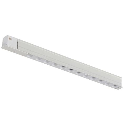 IluminaShop - Foco Lineal Hall LED Blanco 12W para Carril Magnetico Monofasico Detail Chip Osram 48V CRI 90 UGR 17 Serie Detail  Blanco Calido 3000K