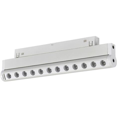 IluminaShop - Foco Lineal Puntos LED Blanco 12W para Carril Magnetico Monofasico Detail Chip Osram 48V CRI 90 UGR 17 Serie Detail  Blanco Calido 3000K
