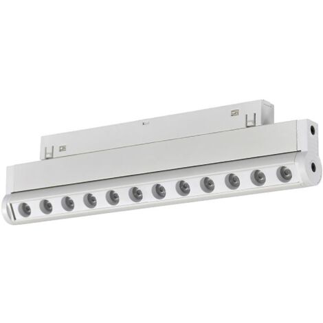 IluminaShop - Foco Lineal Puntos LED Blanco 12W para Carril Magnetico Monofasico Detail Chip Osram 48V CRI 90 UGR 17 Serie Detail  Blanco Neutro 4000K