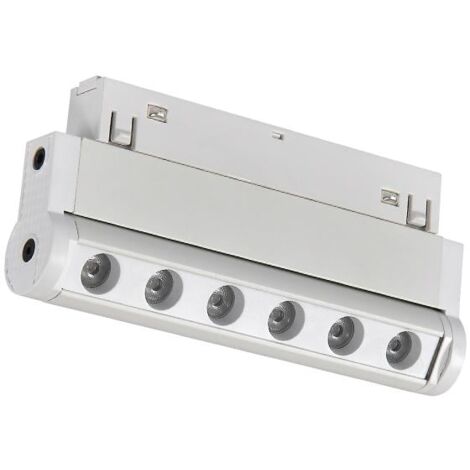 IluminaShop - Foco Lineal Puntos LED Blanco 6W para Carril Magnetico Monofasico Detail Chip Osram 48V CRI 90 UGR 17 Serie Detail  Blanco Neutro 4000K