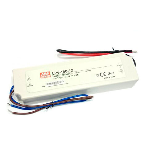 IluminaShop - Fuente de alimentacion para tiras LED Mean Well 100W 12VDC IP67