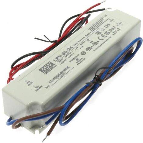 IluminaShop - Fuente de Alimentacion para tiras LED Mean Well 60W 24VDC IP67 LPV6024