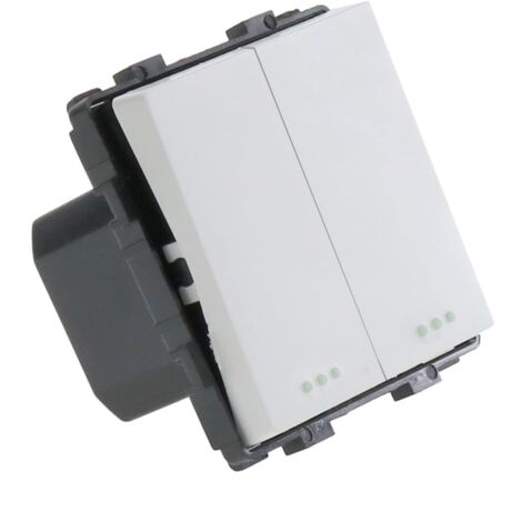 IluminaShop - Interruptor Empotrable Doble Blanco Serie Modern
