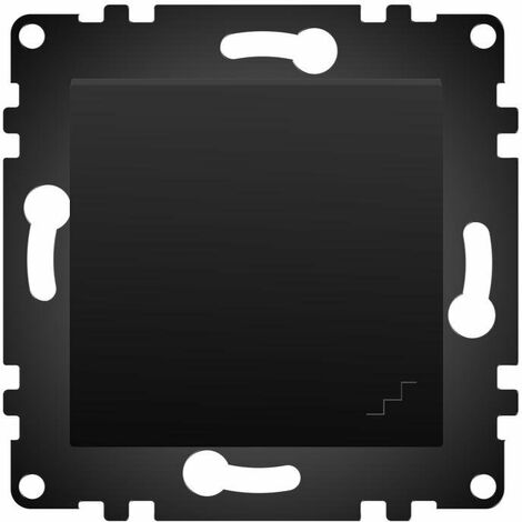 IluminaShop - Interruptor Empotrable Simple Conmutado Negro IP20 Serie wLux