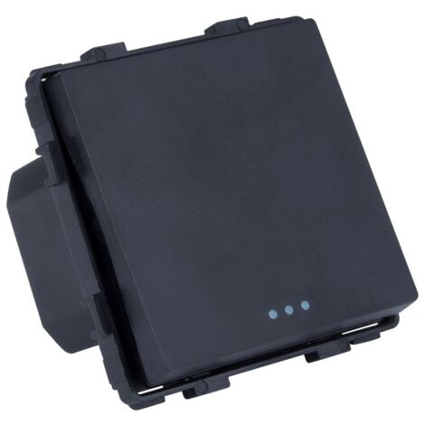 IluminaShop - Interruptor Empotrable Simple Pulsador Negro Serie Modern