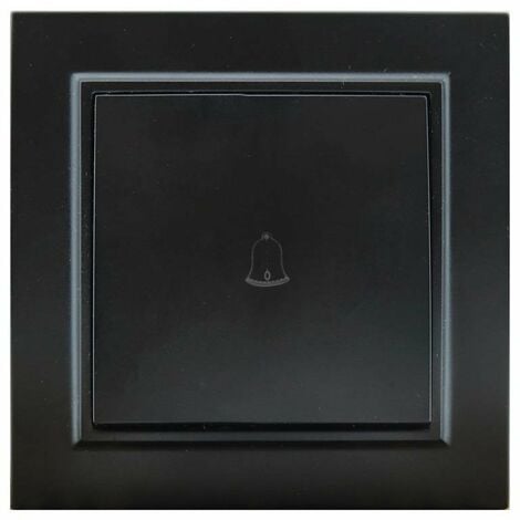 IluminaShop - Interruptor Empotrable Simple Pulsador Negro Timbre Marco Incluido IP20 Serie wLine