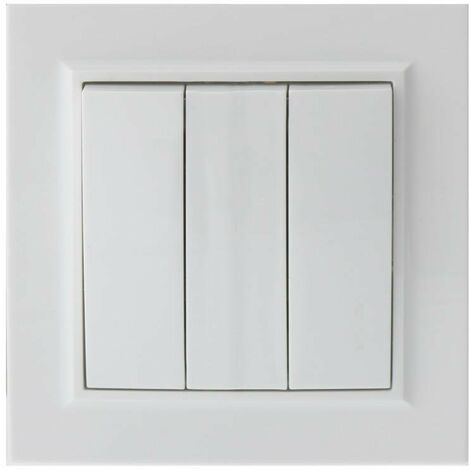 IluminaShop - Interruptor Empotrable Triple Blanco Marco Incluido IP20 Serie wLine