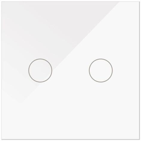 IluminaShop - Interruptor Tactil de Cristal Blanco Empotrable Doble + Mecanismo