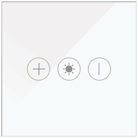 IluminaShop - Interruptor Tactil Regulable de Cristal Blanco Empotrable + Mecanismo