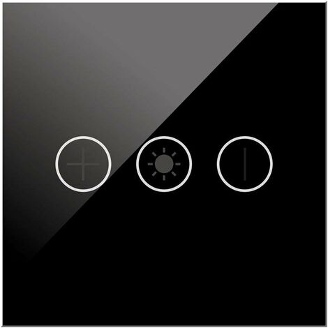 IluminaShop - Interruptor Tactil Regulable de Cristal Negro Empotrable + Mecanismo