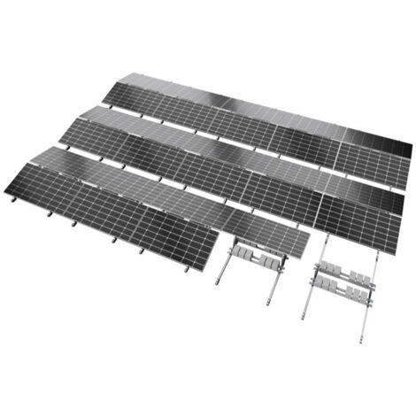 IluminaShop - Kit Estructura 2 Paneles Horizontal para Techo Plano 15º Sistema con Lastre Orientacion Este  Oeste