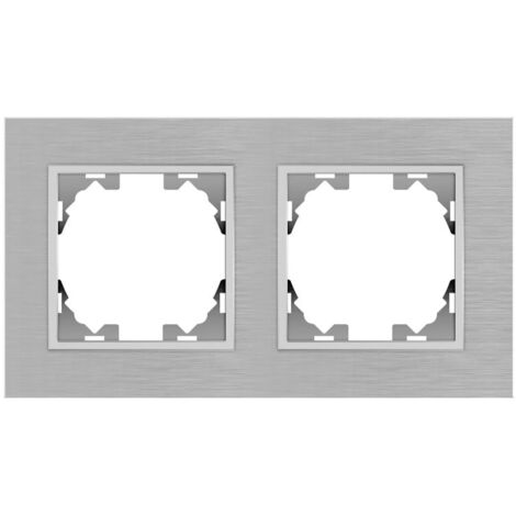 IluminaShop - Marco de Aluminio Empotrable Gris para 2 Modulos Serie wLux