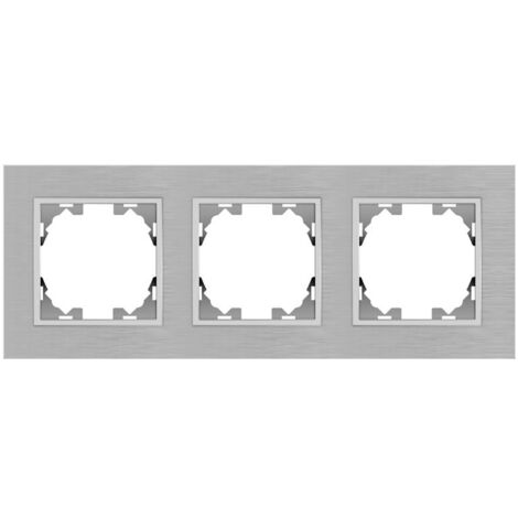 IluminaShop - Marco de Aluminio Empotrable Gris para 3 Modulos Serie wLux