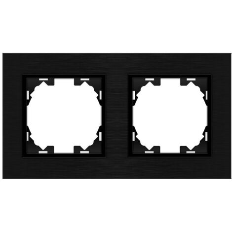 IluminaShop - Marco de Aluminio Empotrable Negro para 2 Modulos Serie wLux