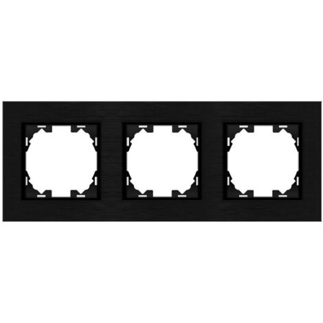 IluminaShop - Marco de Aluminio Empotrable Negro para 3 Modulos Serie wLux