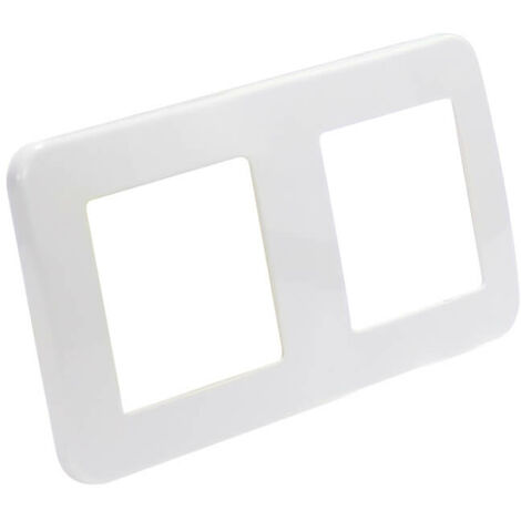 IluminaShop - Marco de PC Empotrable Blanco Basic para 2 Modulos