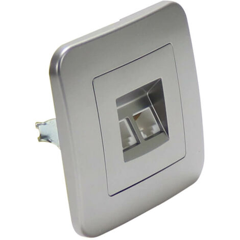 IluminaShop - Modulo Conexion RJ45 Marco Incluido Gris Basic