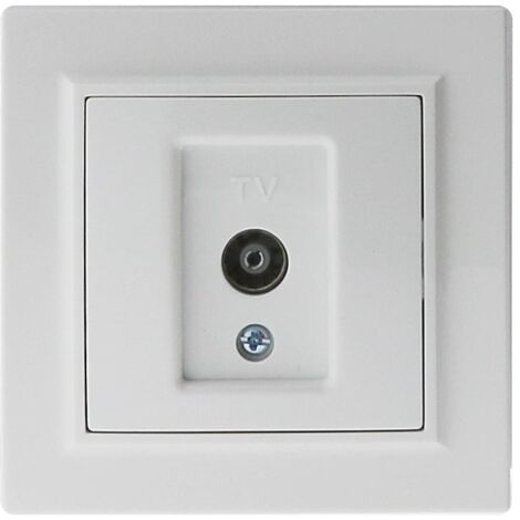IluminaShop - Modulo Empotrable Toma Intermedia TV Blanco Marco Incluido IP20 Serie wLine