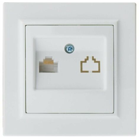 IluminaShop - Modulo Empotrable Toma Internet Blanco Marco Incluido IP20 Serie wLine