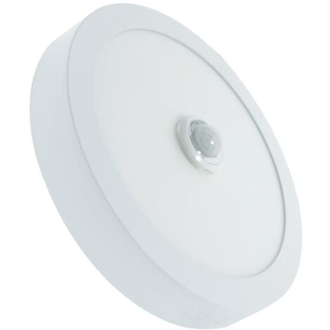 IluminaShop - Panel de Superficie Circular 18W con Sensor de Movimiento  Blanco Neutro 4500K