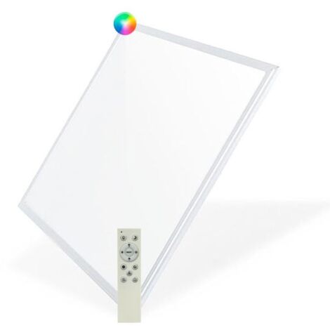 IluminaShop - Panel LED Smart CCT + RGB 60X60 cm 40W Marco Blanco Wifi con Mando a Distancia y App compatible con Google Home y Alexa  RGB