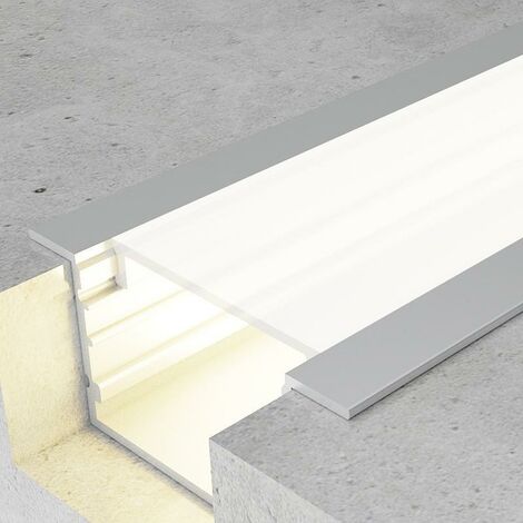 IluminaShop - Perfil Aluminio para Empotrar con Alas Hev 12/24V/220V 2 metros