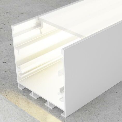 IluminaShop - Perfil de Aluminio Fate Lacado Blanco 12V/24V/220V 2 Metros – Opcional colgante