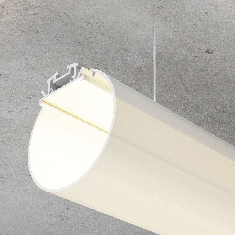 Iluminashop - Perfil de Aluminio Redondo Dylan xi 2 metros – Opcional Colgante