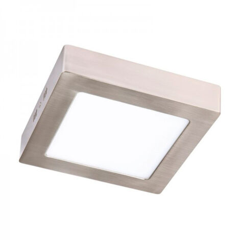 IluminaShop - Plafon LED Cuadrado de Techo Niquel 12W 960LM  Blanco Neutro 4000K