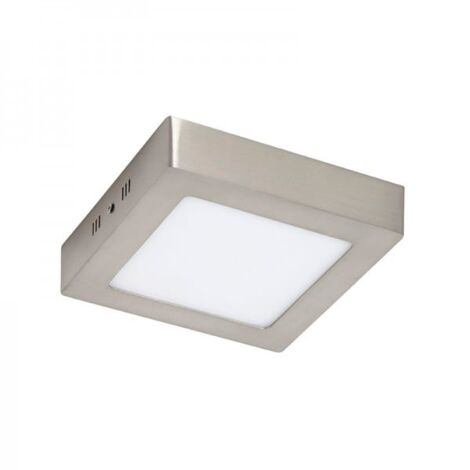 IluminaShop - Plafon LED Cuadrado de Techo Niquel 6W 460LM  Blanco Frio 6000K