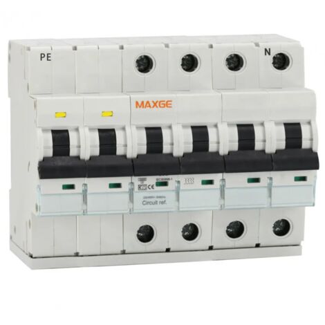 MAXGE IluminaShop - Protector Sobretensiones Permanentes + Transitorias P+T 4P Clase II 15kA Clase C (2563A) 40A