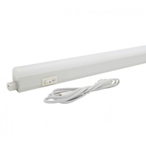 IluminaShop - Regleta LED T5 con Interruptor 10W 873 mm  Enlazable  Blanco Frio 6500K
