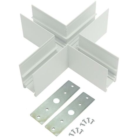 IluminaShop - Union En X Horizontal Blanco Para Carril Magnetico Serie Even