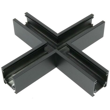 IluminaShop - Union En X Horizontal Negro Para Carril Magnetico Serie Detail