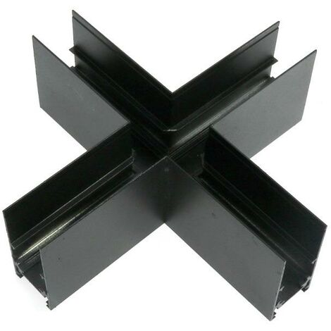 IluminaShop - Union En X Horizontal Negro Para Carril Magnetico Serie Even