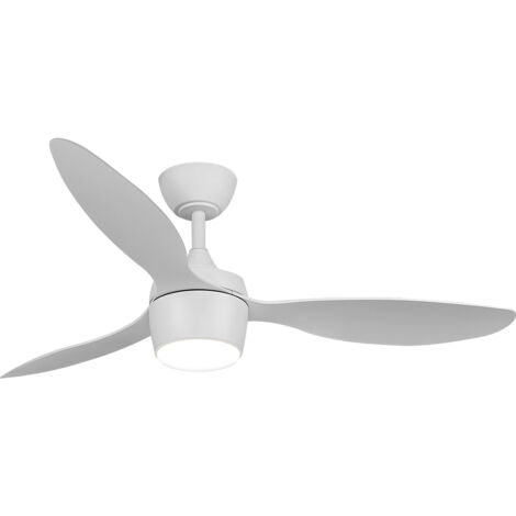 IluminaShop - Ventilador de Techo LED 18W Blanco Motor DC 3000+4000+6000 con Mando a Distancia