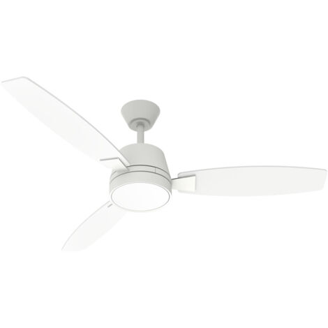 IluminaShop - Ventilador de Techo LED 18W Blanco Motor DC 3000+4000+6000 con Mando a Distancia