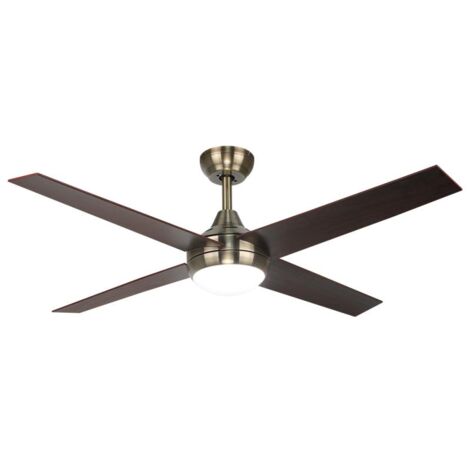 IluminaShop - Ventilador de Techo LED 18W Cuero / Nogal Motor DC 3000+4000+6000 con Mando a Distancia