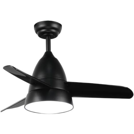 IluminaShop - Ventilador de Techo LED 24W Negro Motor DC con Mando a Distancia