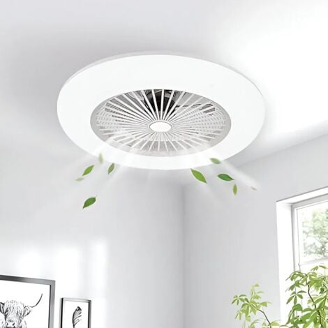 IluminaShop - Ventilador de Techo LED 40W Halo Motor DC Regulable CCT Verano / Invierno con Mando a Distancia + App  3000+4000+6000